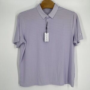 Maelreg Polo Shirt Mens Medium Striped Performance Golf Stretch Lightweight